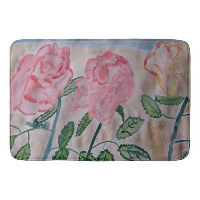Abstract Summer Roses  Bath Mat (Front)