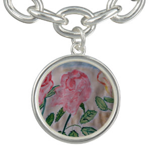 Abstract Summer Roses Charm Bracelet