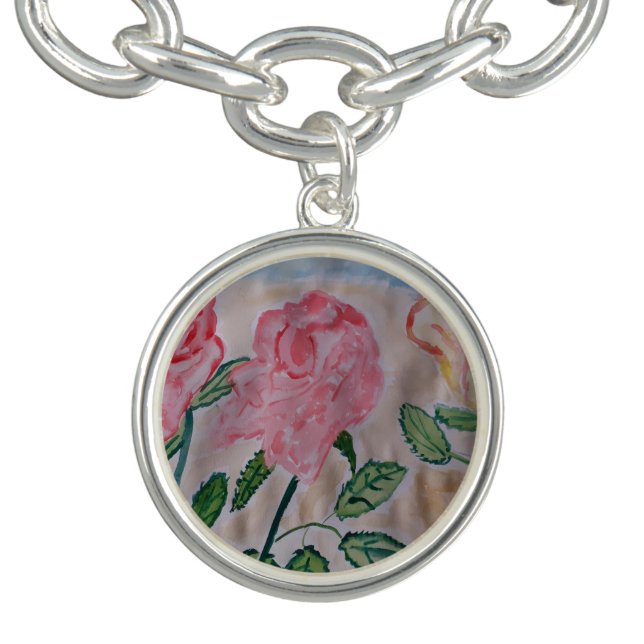 Abstract Summer Roses Charm Bracelet (Design)