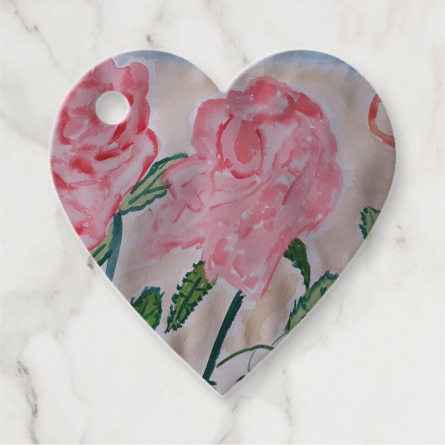 Abstract Summer Roses Favor Tags (Front)