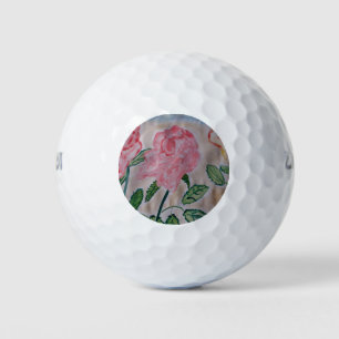 Abstract Summer Roses  Golf Balls