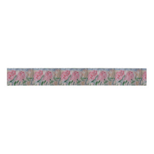 Abstract Summer Roses Grosgrain Ribbon
