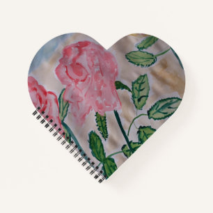 Abstract Summer Roses Heart Notebook