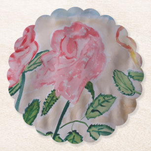 Abstract Summer Roses Paper Coaster