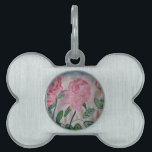 Abstract Summer Roses Pet Tag<br><div class="desc">You can tell it is high summer when all the roses bloom in the cottage gardens, spilling their exquisite fragrance onto the warm air. In this charming abstract roses original watercolor art, three beautiful roses are painted in soft pastel shades of pink, red and yellow creating a wonderful summer floral...</div>