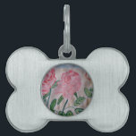 Abstract Summer Roses Pet Tag<br><div class="desc">You can tell it is high summer when all the roses bloom in the cottage gardens, spilling their exquisite fragrance onto the warm air. In this charming abstract roses original watercolor art, three beautiful roses are painted in soft pastel shades of pink, red and yellow creating a wonderful summer floral...</div>