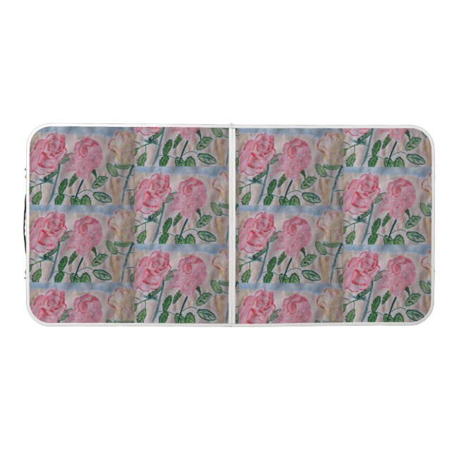 Abstract Summer Roses Picnic Table (Top)