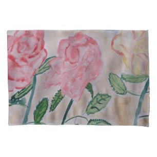 Abstract Summer Roses Pillow Case