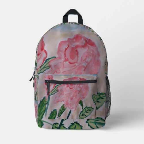 Abstract Summer Roses Printed Backpack
