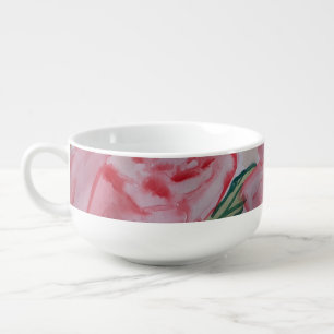 Abstract Summer Roses Soup Mug