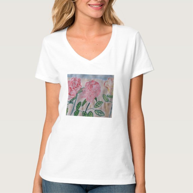 Abstract Summer Roses T-Shirt (Front)