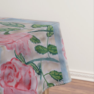 Abstract Summer Roses Tablecloth