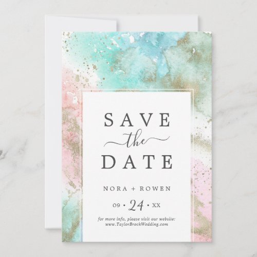 Abstract Summer Save the Date Announcement Card