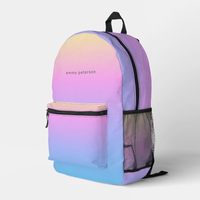 Abstract Summer Sunset Vibe Gradient Printed Backpack (Back Corner Right)