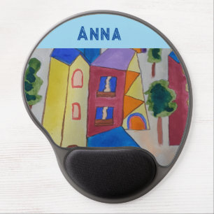 Abstract Summer Village Personalized Gel Mouse Pad
