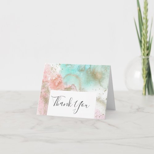 Abstract Summer Watercolor Thank You Card