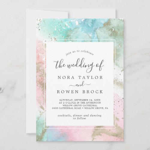 Abstract Summer Watercolor The Wedding Of Invitation