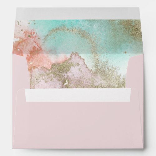 Abstract Summer Watercolor Wedding Invitation Envelope