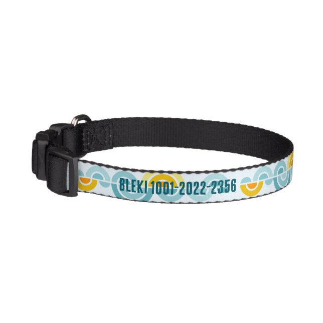 Abstract sun and clouds curved pattern pet collar (Left)