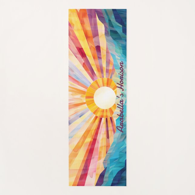 Abstract Sun And Sea Horizon Yoga Mat (Front)