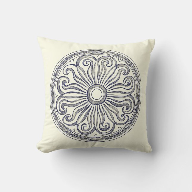 Abstract Sun Design Throw Pillow (Front)