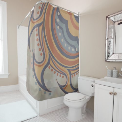 Abstract Sun elegant ornamental in pastel colors Shower Curtain