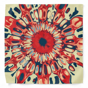 Abstract SUN FLOWER - red blue + your backgr. Bandana