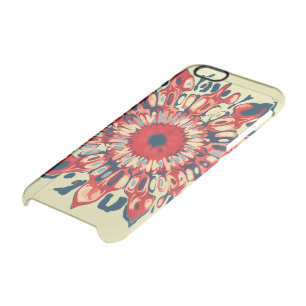 Abstract SUN FLOWER - red blue + your backgr. Clear iPhone 6/6S Case