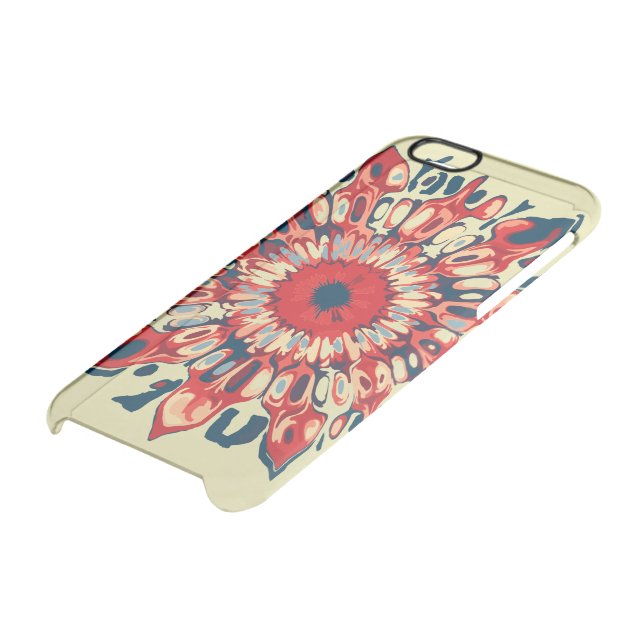 Abstract SUN FLOWER - red blue + your backgr. Uncommon iPhone Case (Bottom)