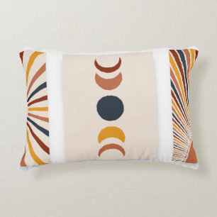 Abstract Sun Moon Boho Posters Accent Pillow