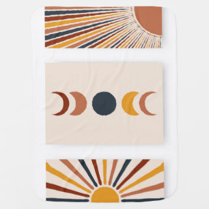 Abstract Sun Moon Boho Posters Baby Blanket
