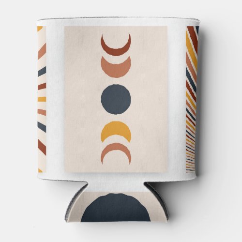 Abstract Sun Moon Boho Posters Can Cooler