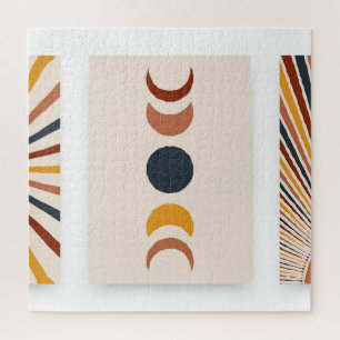 Abstract Sun Moon Boho Posters Jigsaw Puzzle