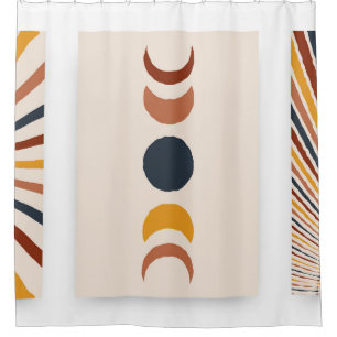 Abstract Sun Moon Boho Posters Shower Curtain