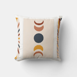 Abstract Sun Moon Boho Posters Throw Pillow
