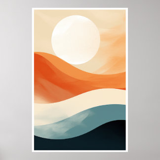 Abstract Sun, Sand, Ocean Poster