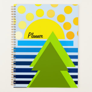 Abstract sun sea yellow blue green simple planner