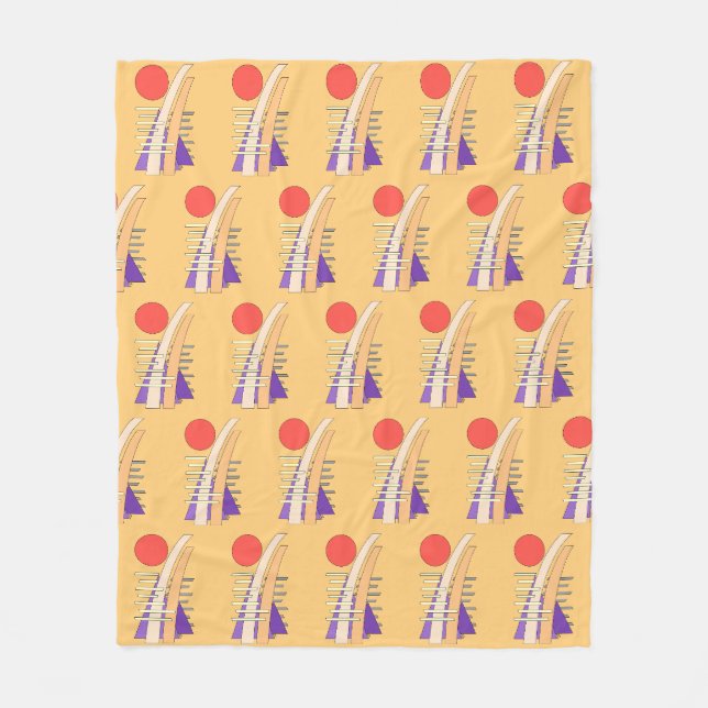 Abstract Sun, Shadows, Reflections, and Structures Fleece Blanket (Front)
