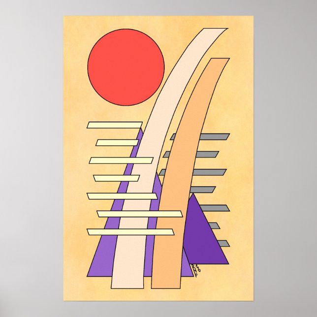 Abstract Sun, Shadows, Reflections, and Structures Poster (Front)