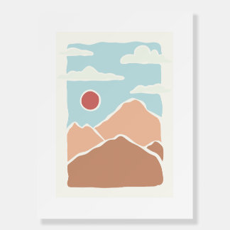 Abstract Sun & Waves – Minimalist Wall Art Poster