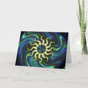 Abstract Sun Winter Solstice Card