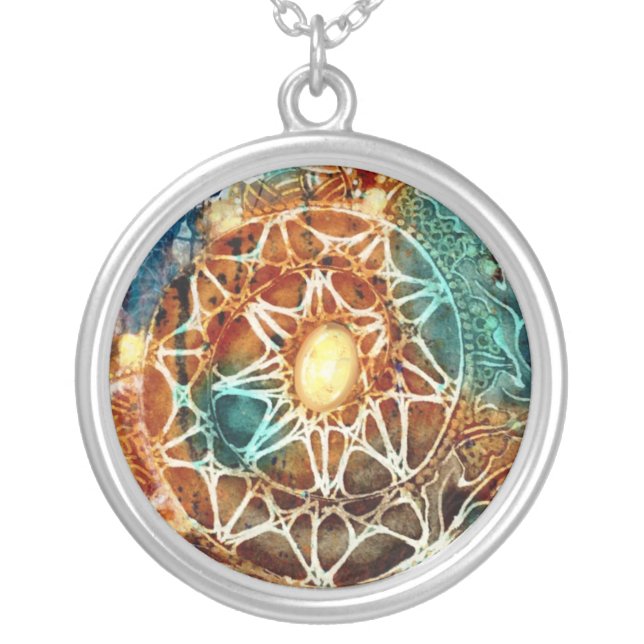 Abstract Sunburst Necklace by Joya Eve (Front)