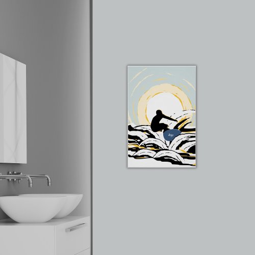 Abstract Sundown Ocean Surfer Poster