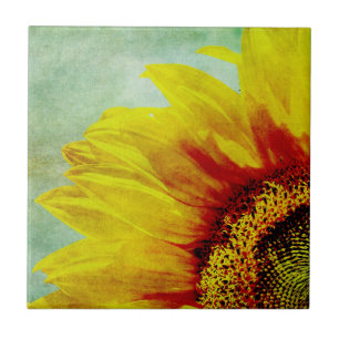 Abstract Sunflower Ceramic Tile