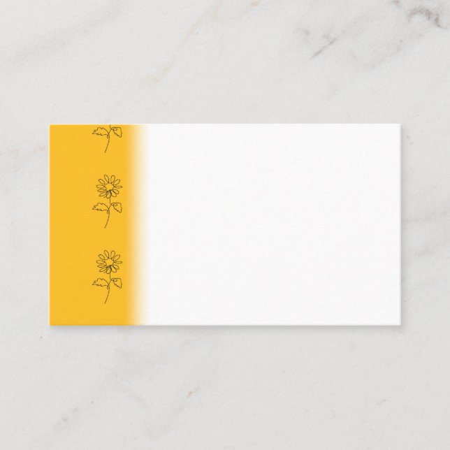 Abstract Sunflower Continuous Line Artistic Art Business Card (Front)