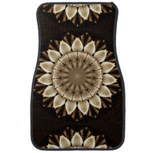 Abstract sunflower design car floor mat