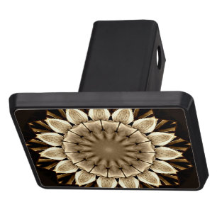 Abstract sunflower design Trailer Hitch Cover