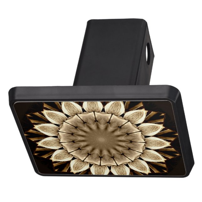 Abstract sunflower design Trailer Hitch Cover (Top)