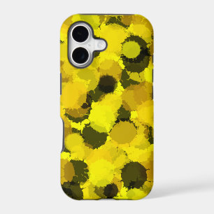 Abstract sunflower dots art yellow brown circles iPhone 17 case