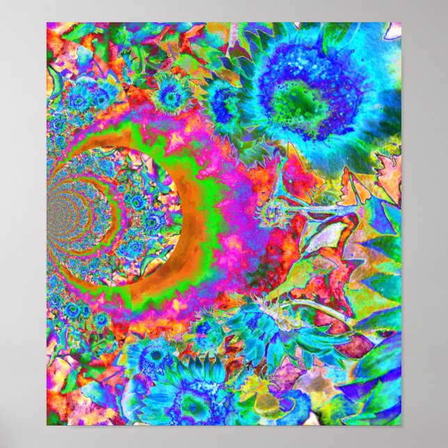Abstract sunflower fields poster (Front)